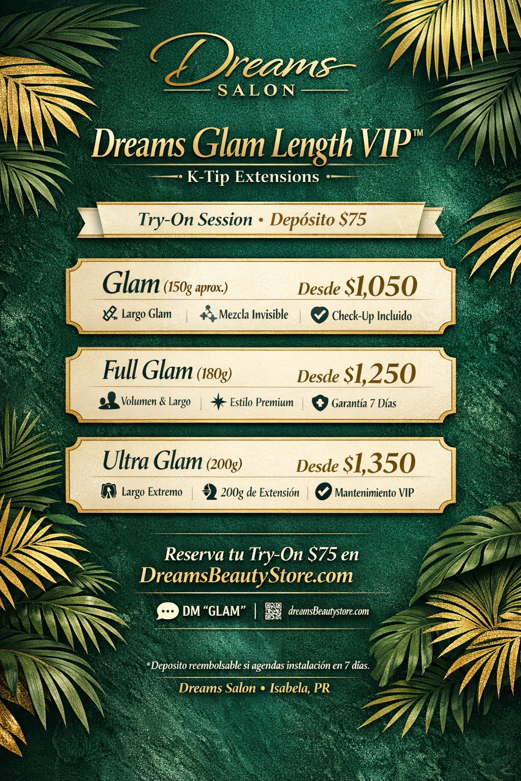 Diagnóstico VIP para Extensiones K-Tip – Dreams Glam Length