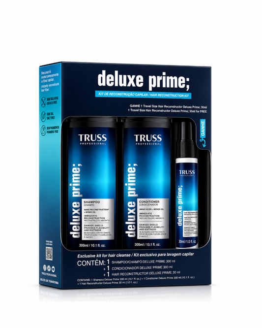 TRUSS Deluxe Prime Hair Reconstruction Kit | Shampoo + Conditioner + Hair Reconstructor