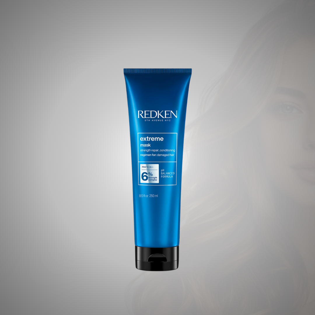 Redken Extreme Strength Builder Plus Mask, mascarilla profesional reparadora para cabello dañado y quebradizo que fortalece la fibra capilar, reduce el quiebre e hidrata profundamente.