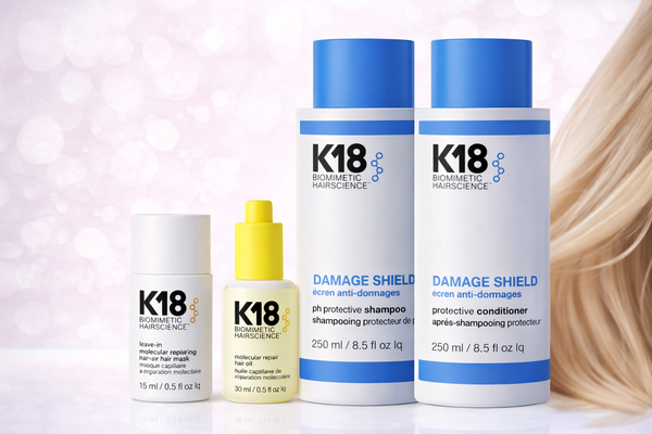 K18 Kit Reparación Capilar Completa | Shampoo + Conditioner + Mask + Oil | Cabello Dañado y Balayage