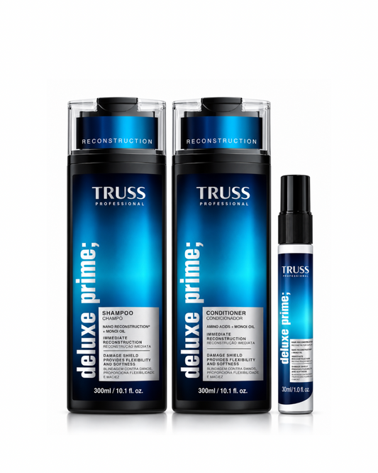 TRUSS Deluxe Prime Hair Reconstruction Kit | Shampoo + Conditioner + Hair Reconstructor