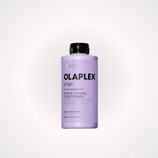Productos Olaplex para el cuidado, reparación y fortalecimiento del cabello dañado, quebradizo y tratado químicamente, diseñados para mejorar la salud, suavidad, brillo y resistencia de la fibra capilar, acondicionador matizante para cabello rubio. Acondicionador violeta.