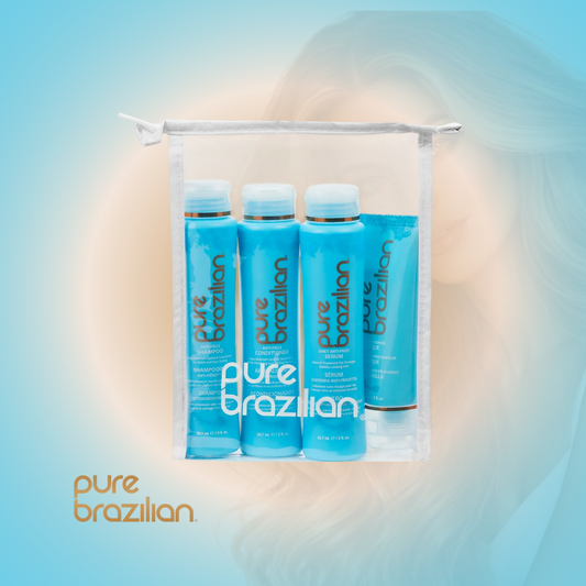 Pure Brazilian Essential Mini Kit reúne los mismos cuatro pasos esenciales de la rutina profesional en prácticos tamaños travel size. Incluye Anti-Frizz Shampoo, Anti-Frizz Conditioner, Deep Conditioner Masque y Daily Anti-Frizz Serum, para que puedas mantener tu cabello hidratado, suave y libre de frizz en cualquier lugar.

Es ideal para viajes, el gimnasio, escapadas de fin de semana o para descubrir por qué Pure Brazilian es una de las líneas favoritas para el mantenimiento de tratamientos anti-frizz.