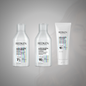 Redken Acidic Bonding Concentrate Repair Routine con Redken Acidic Bonding Concentrate Shampoo, Redken Acidic Bonding Concentrate Conditioner y Redken Acidic Bonding Concentrate 5-Min Liquid Mask para reparar, fortalecer e hidratar profundamente el cabello dañado.