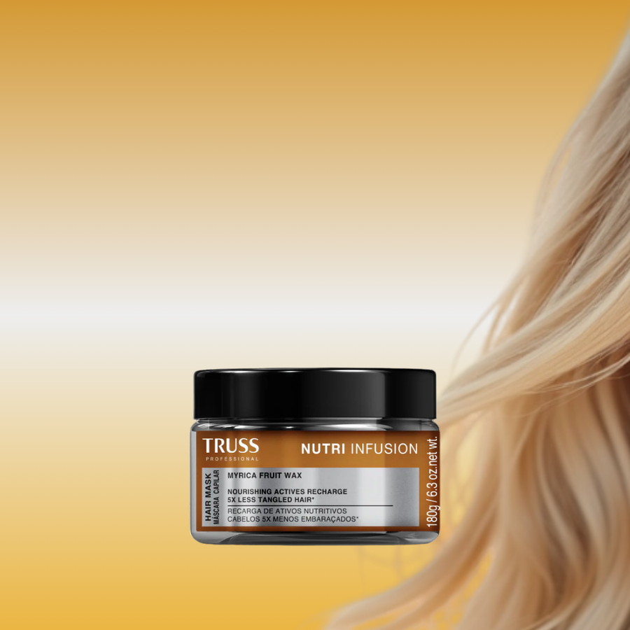 Cabello seco, dañado, decolorado, teñido, poroso, quebradizo, con frizz o difícil de peinar.
