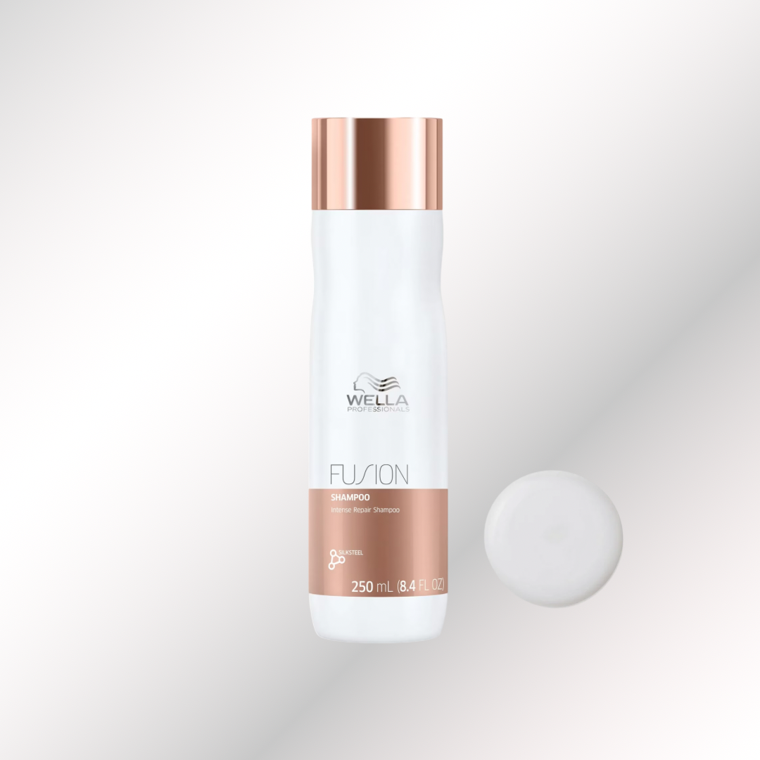 Wella Professionals FusionPlex Intense Repair Shampoo, shampoo reparador intensivo para cabello dañado, quebradizo y tratado químicamente que ayuda a fortalecer la fibra capilar, mejorar su resistencia y aportar suavidad.