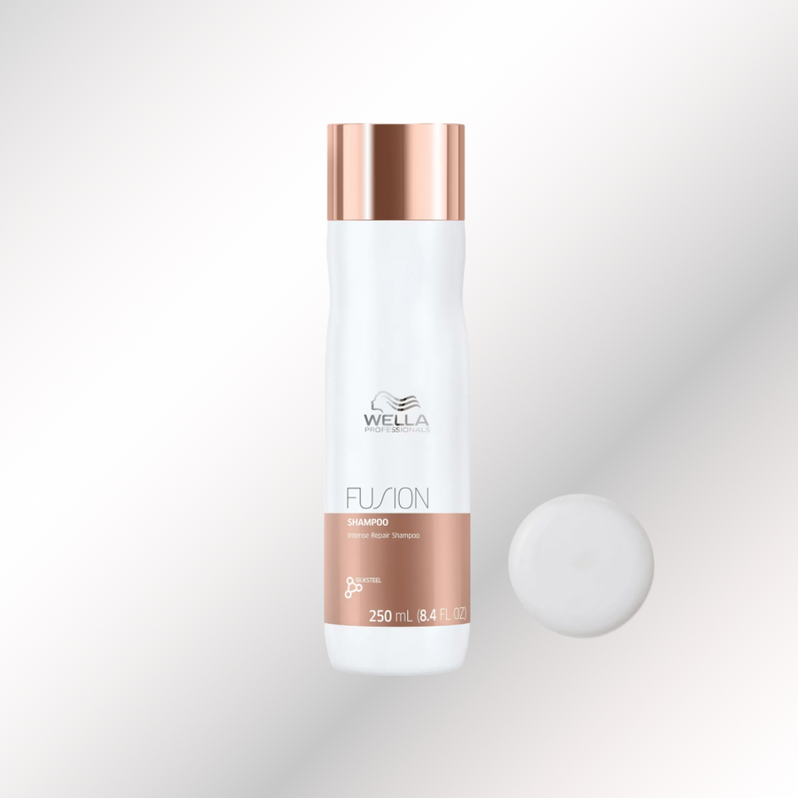 Wella Professionals FusionPlex Intense Repair Shampoo, shampoo reparador intensivo para cabello dañado, quebradizo y tratado químicamente que ayuda a fortalecer la fibra capilar, mejorar su resistencia y aportar suavidad.